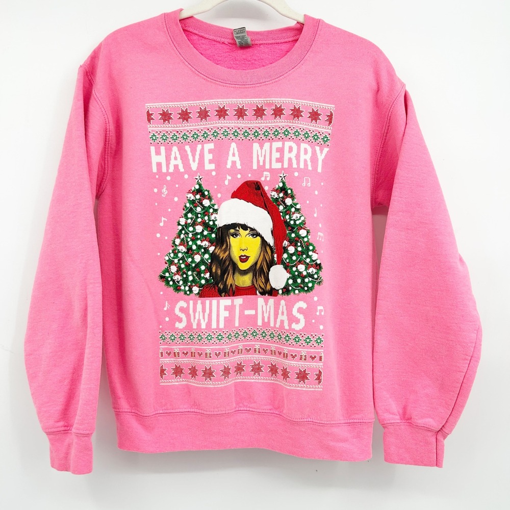 Gildan Taylor Swift Have a Merry Swiftmas‎ Ugly Christmas Sweater Sweatshirt S